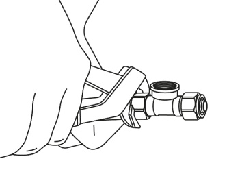 Ratgeber Wasserleitungen verlegen: Illustration Überwurfmutter festdrehen