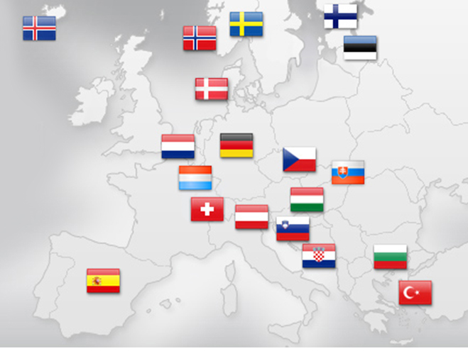 Bauhaus Unternehmen Grafik Europakarte