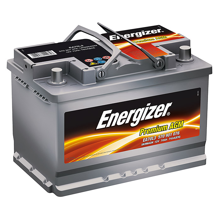 Energizer Autobatterie Premium AGM (Kapazität: 70 Ah, 12 V ...