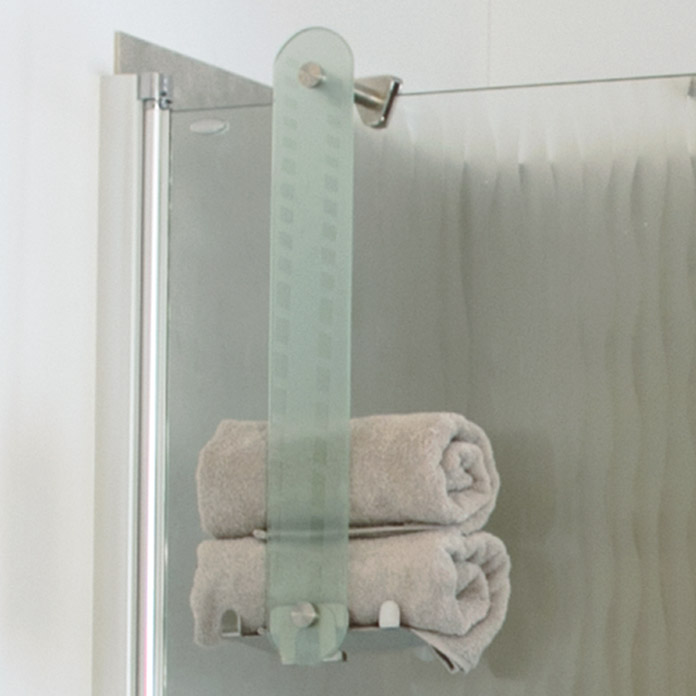 Gancho para toallas de aluminio blanco Juego de 2 toalleros para mampara de ducha 