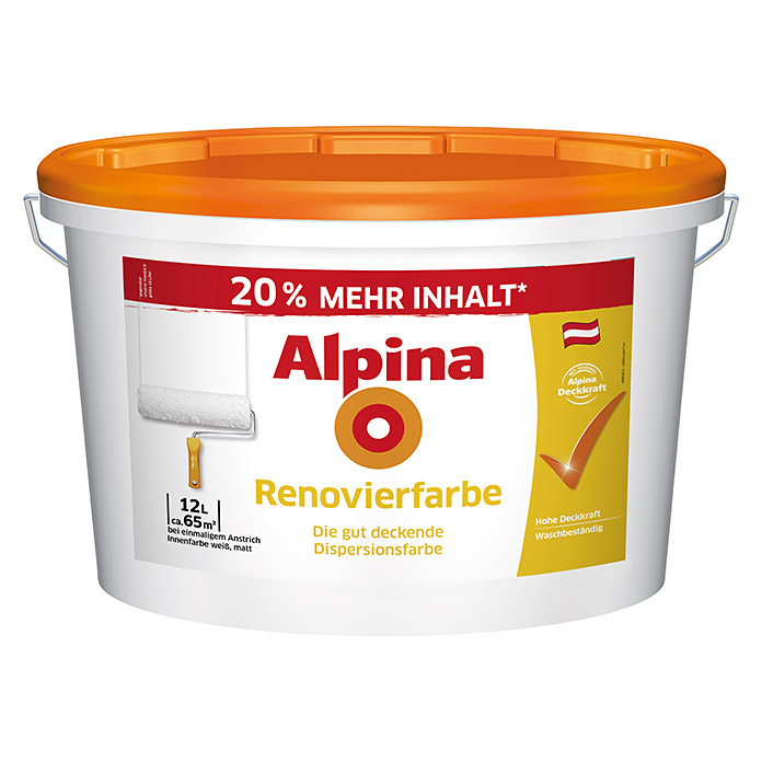 Alpina Wandfarbe Renovierfarbe (Weiß, 12 l, Matt) | BAUHAUS