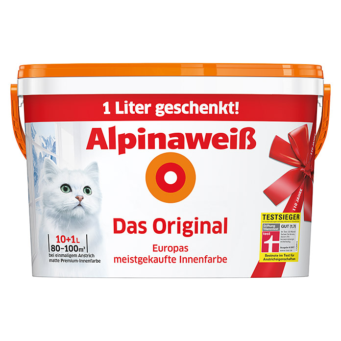 Alpina Alpinaweiß Wandfarbe Das Original (11 l, Matt) | 5861 - IF Disp