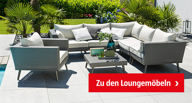 Loungemöbel aus PE-Geflecht für Terrasse und Garten