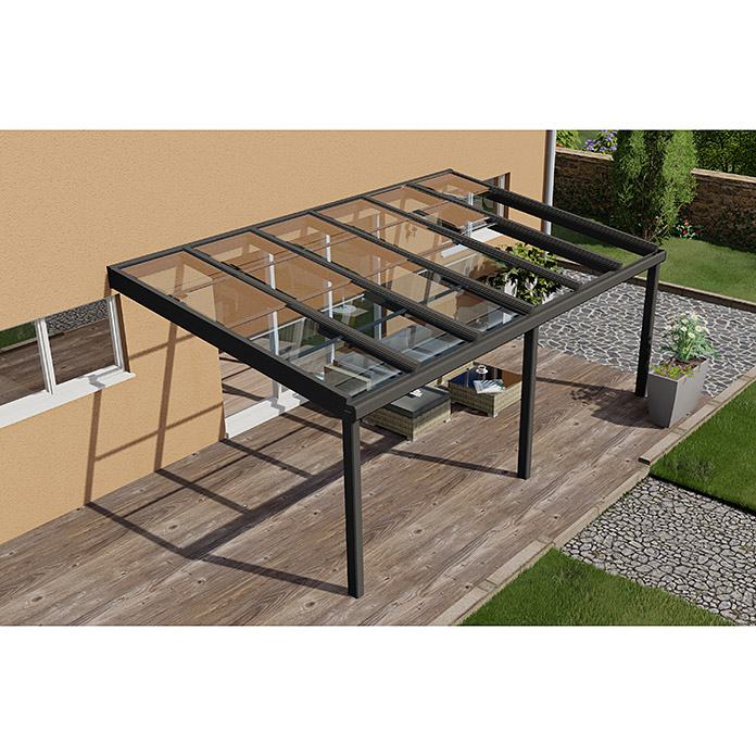 Terrassenüberdachung Special Edition mit Schiebedach 6 x 3.5 m