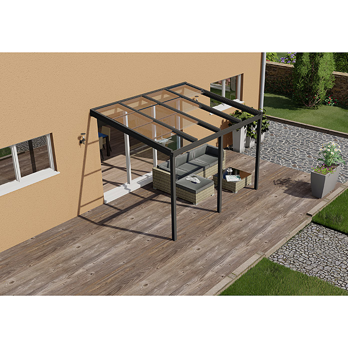 Terrassenüberdachung Special Edition mit Schiebedach 4 x 3.5 m