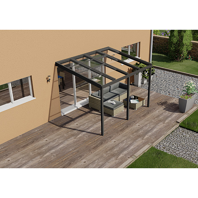 Auvent de terrasse Special Edition avec toit coulissant  4 x 3 m