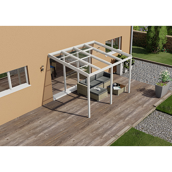 Auvent de terrasse Special Edition avec toit coulissant 4 x 3 m