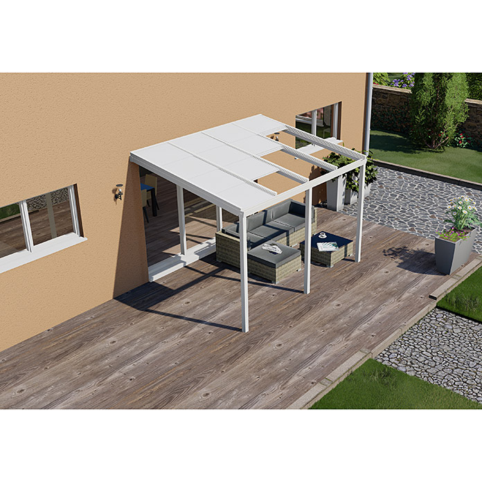 Auvent de terrasse Special Edition avec toit coulissant 4 x 3 m