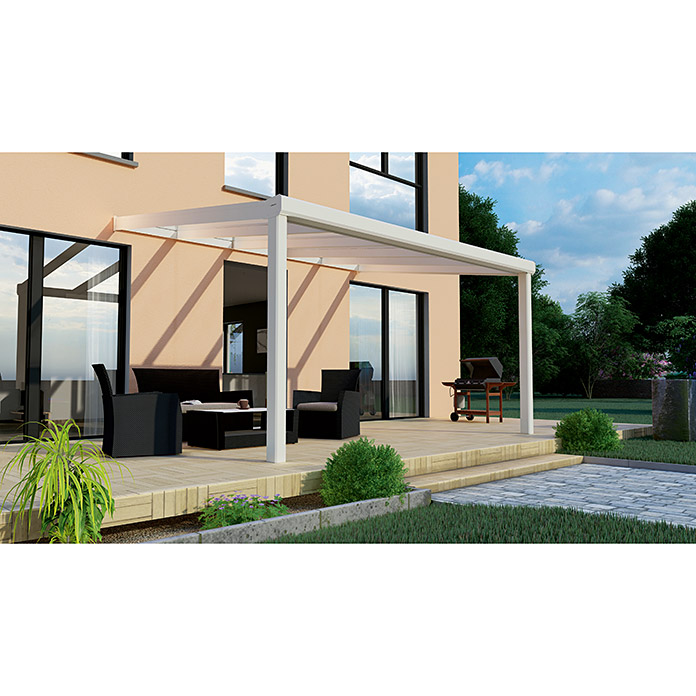 Tettoia per terrazzo in alluminio 4 x 3 m - Copertura per esterni – BIA  Home & Garden