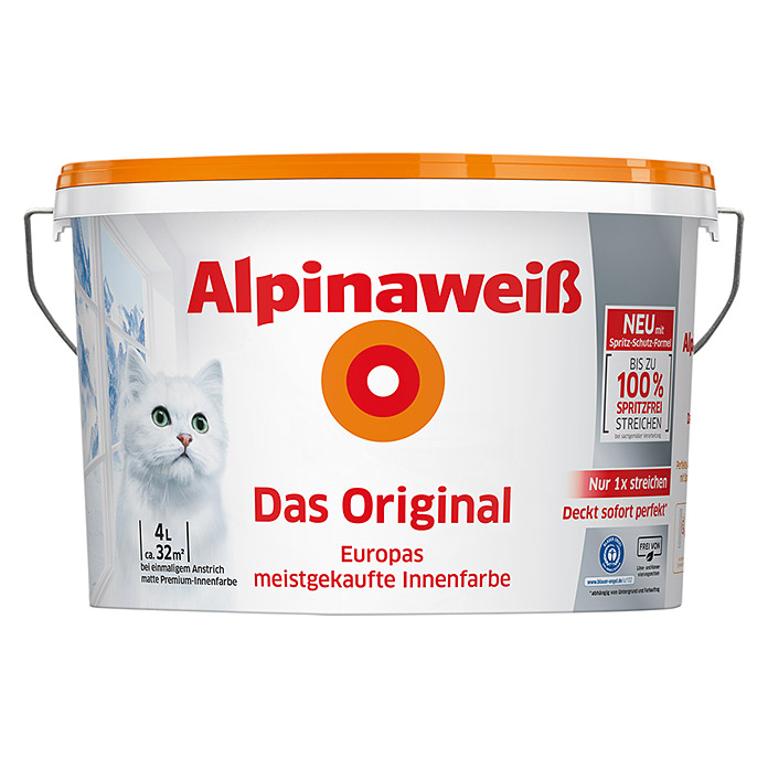 Alpina Alpinaweiß Wandfarbe Das Original (Weiß, 4 l, Matt) | BAUHAUS